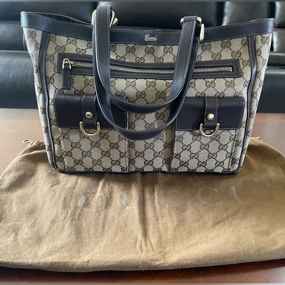 Gucci GG Abbey Pocket Tote, Canvas Leather, Made in Italy - Picture 3 of 6